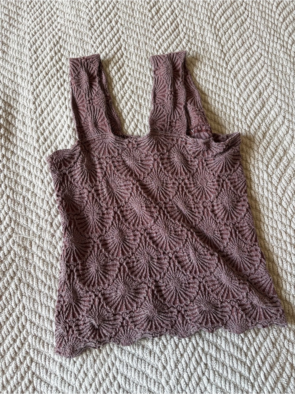 Aura Crochet Tank Top in Mauve
